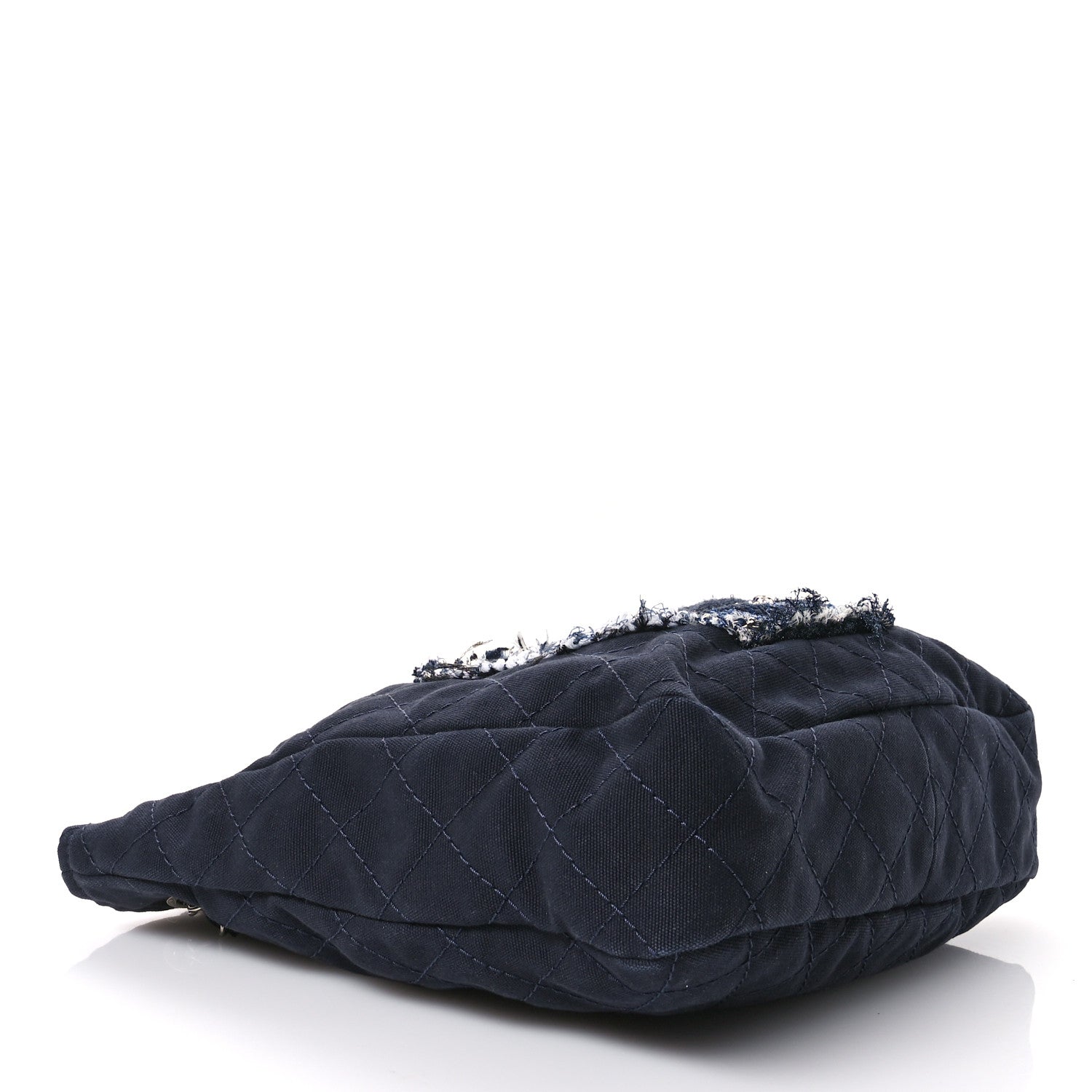 Canvas Quilted La Pausa Large Shopping Tote Navy
