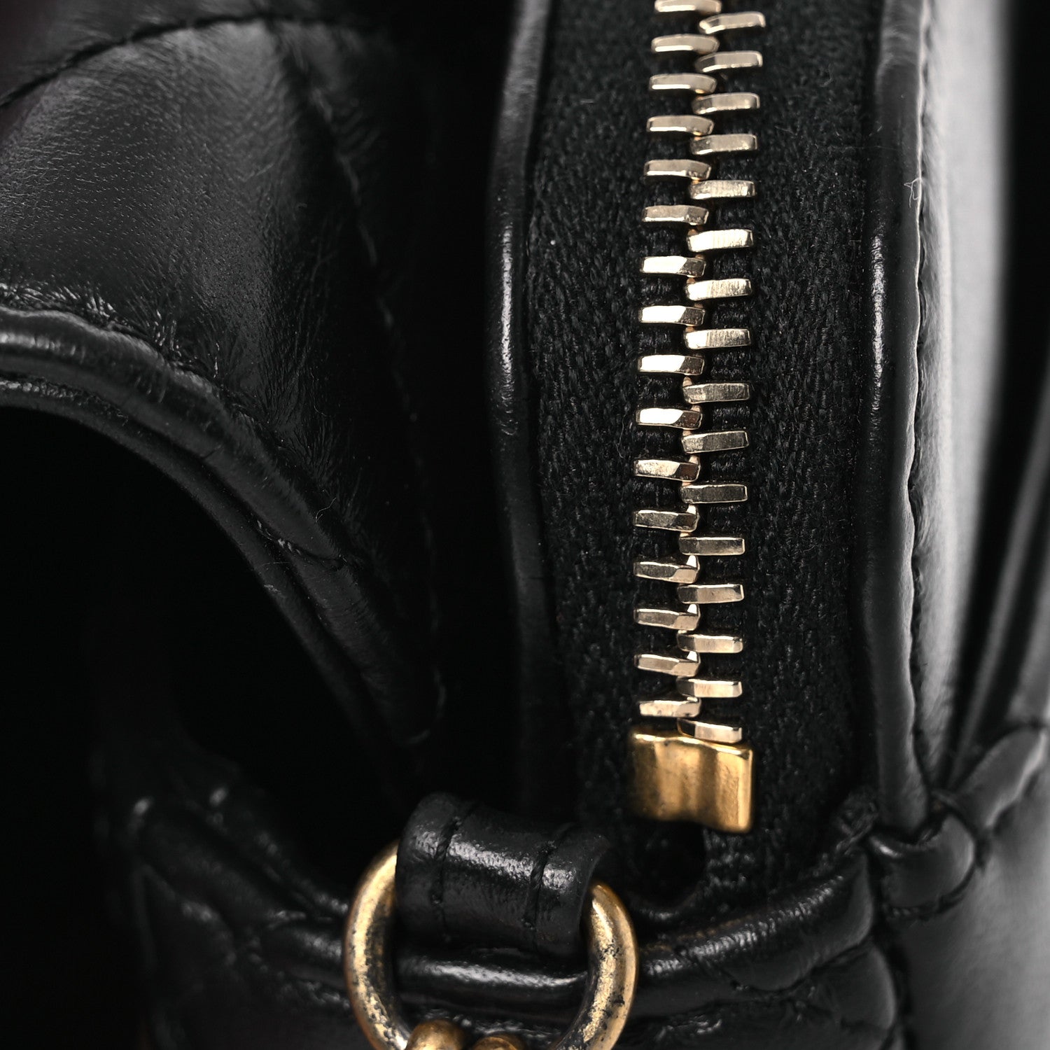 Aged Calfskin Quilted Reissue 2.55 Phone Holder With Chain Black