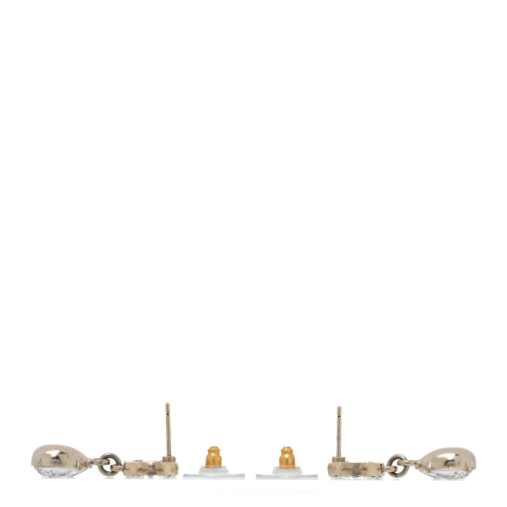 Crystal CC Pear Drop Earrings Gold