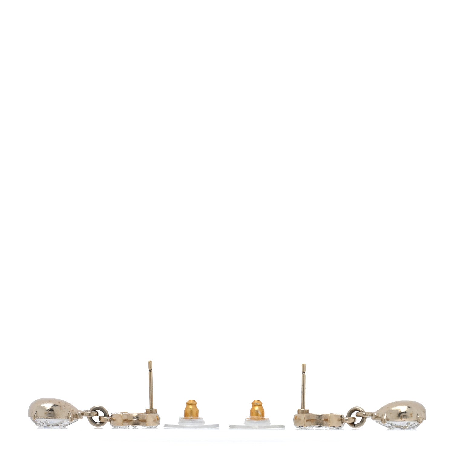 Crystal CC Pear Drop Earrings Gold