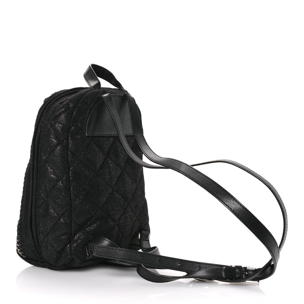 Shaggy Deer Quilted Mini Falabella Backpack Black