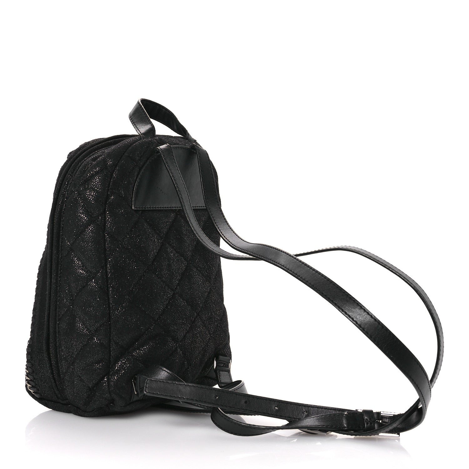 Shaggy Deer Quilted Mini Falabella Backpack Black