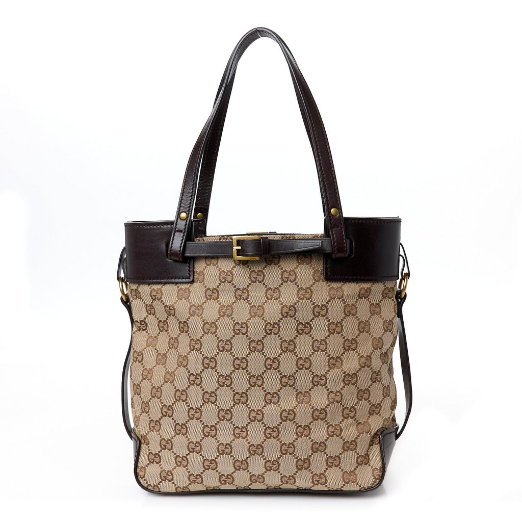 Monogram Small Bucket Tote Dark Brown