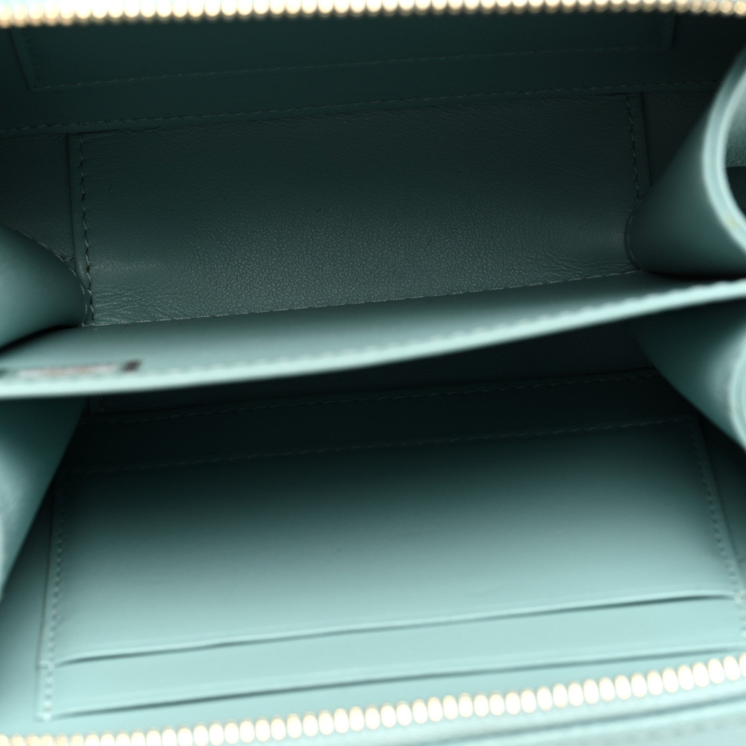 Caviar Quilted Filigree Vanity Clutch With Chain Light Blue