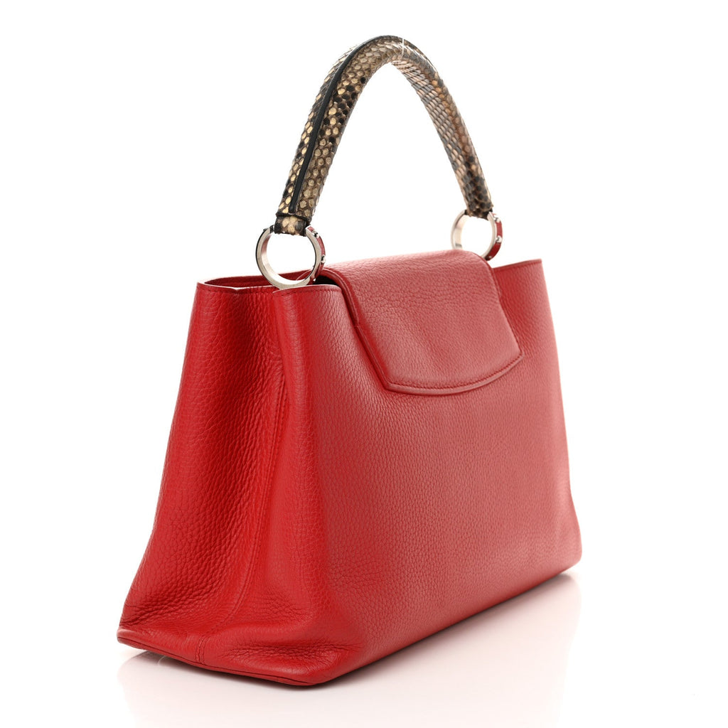 Taurillon Snakeskin Capucines MM Rubis