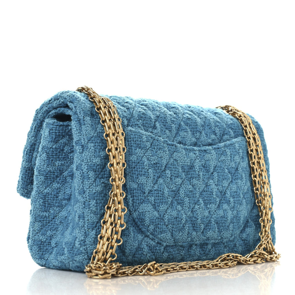 Wool Tweed Quilted 2.55 Reissue 225 Flap Turquoise