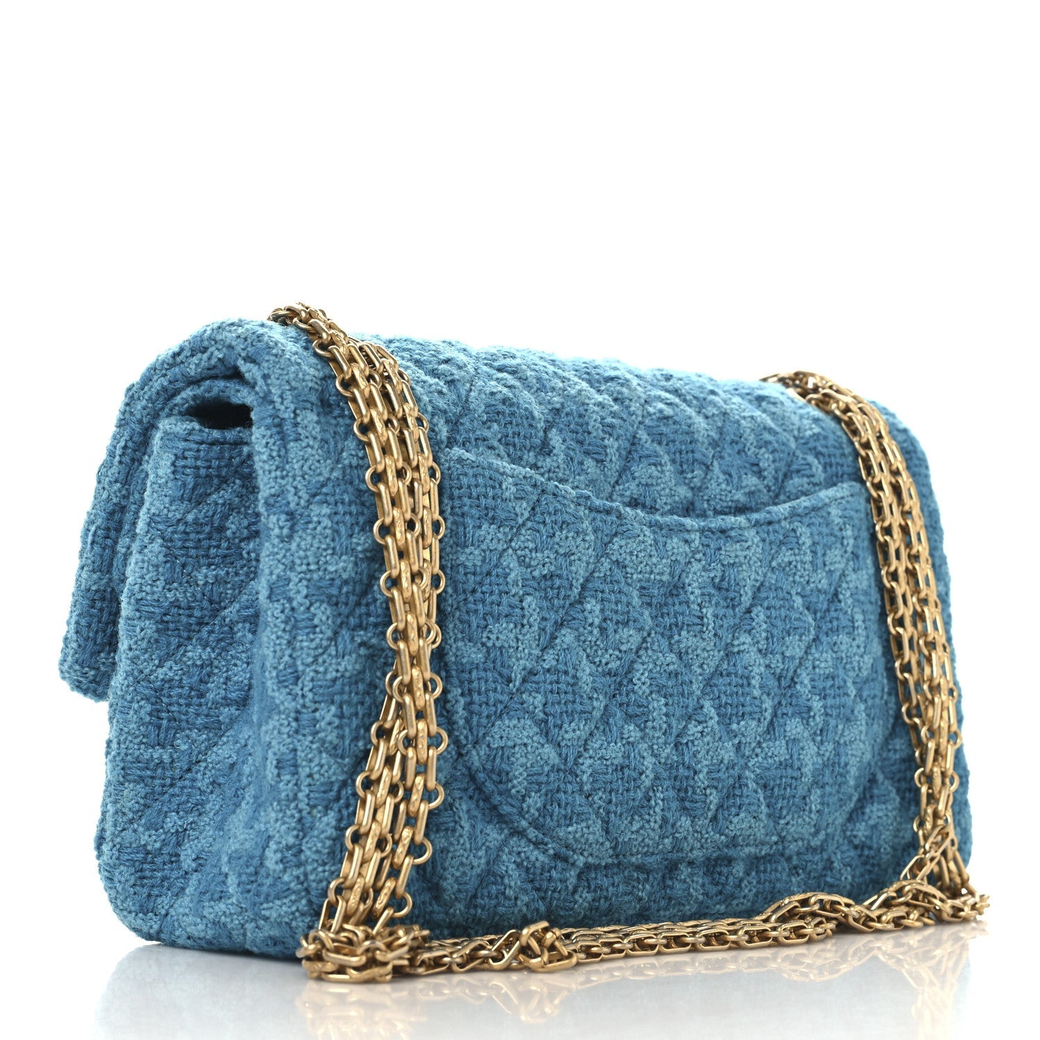 Wool Tweed Quilted 2.55 Reissue 225 Flap Turquoise