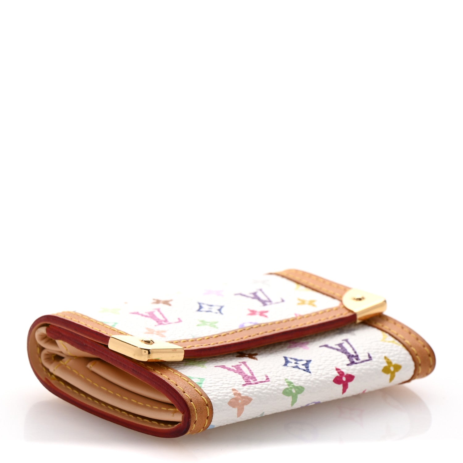 Monogram Multicolor Porte-Monnaie Plat Coin Purse White