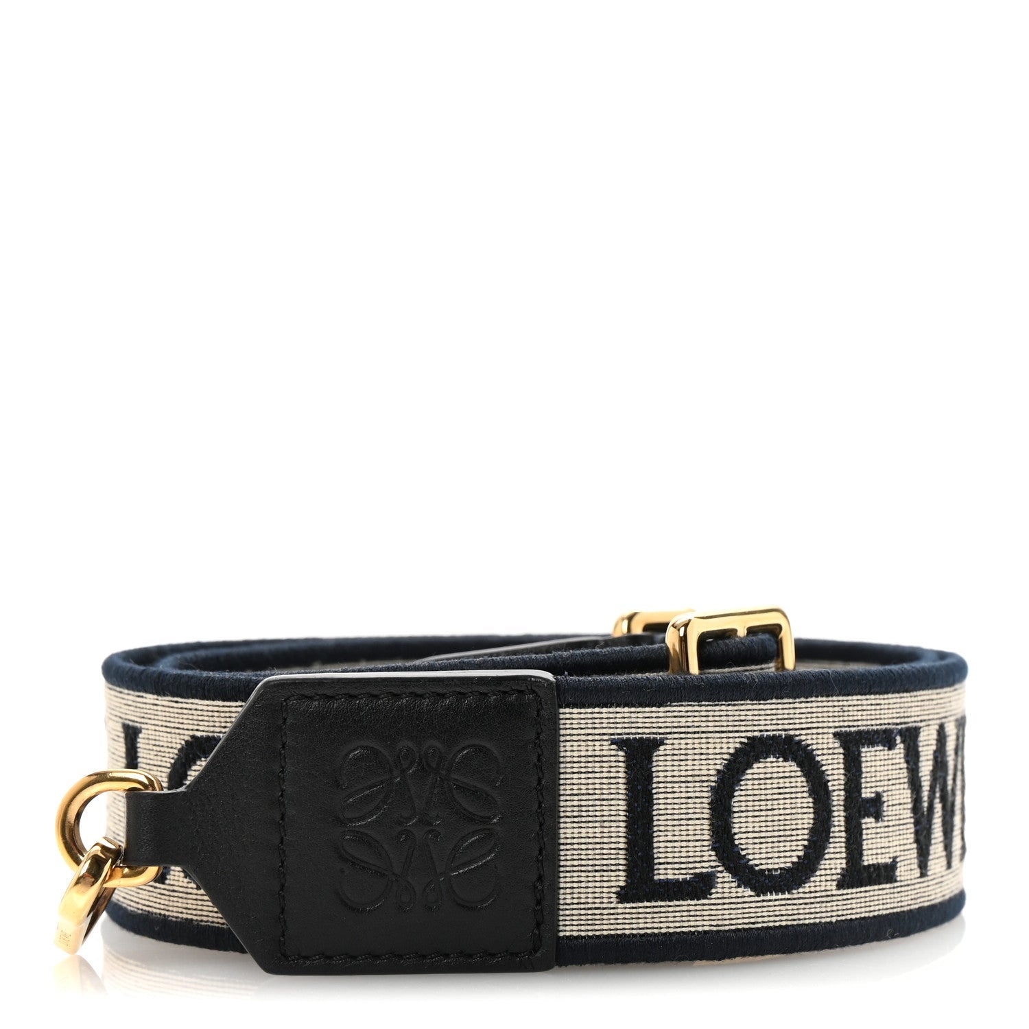 Calfskin Jacquard Anagram Strap Navy Black