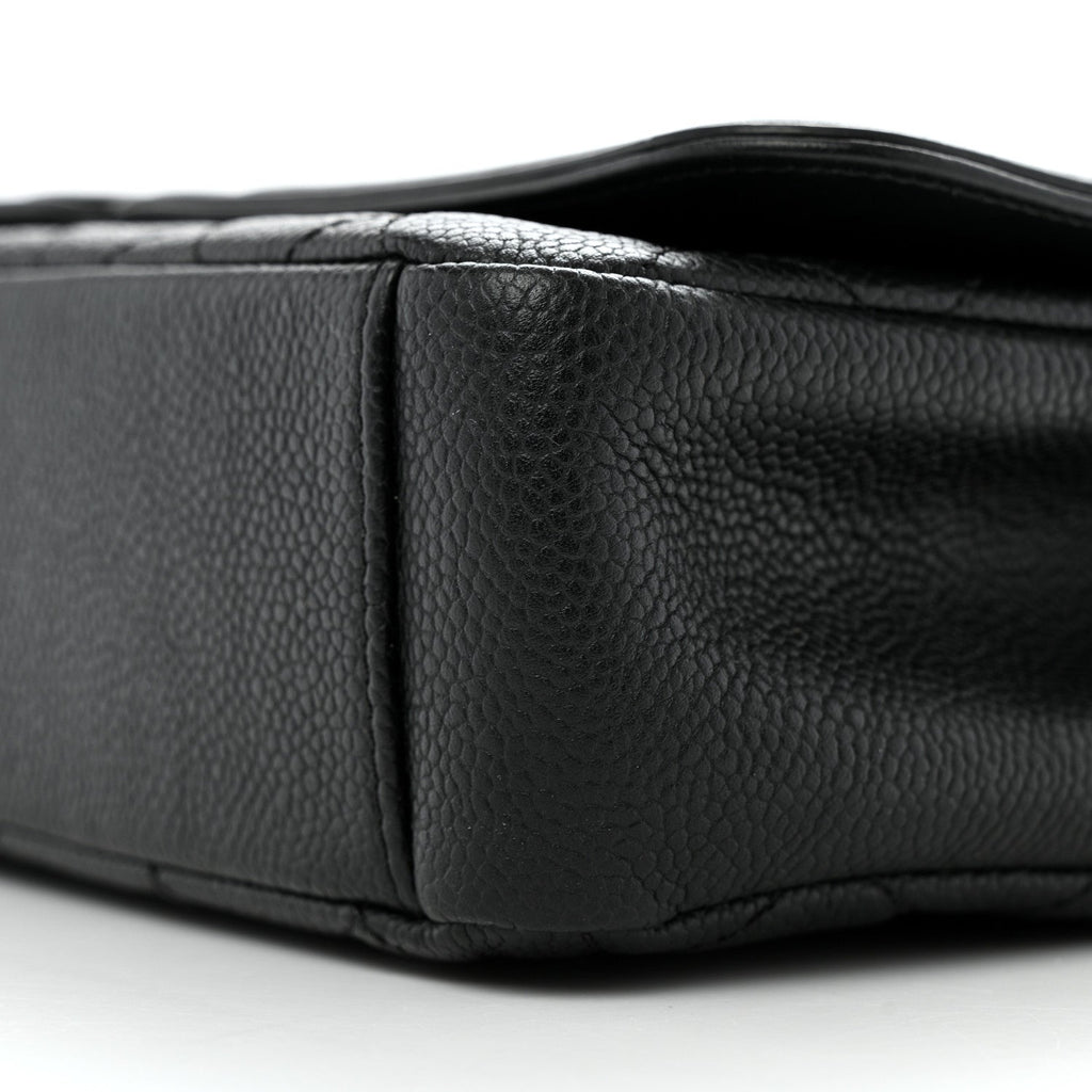 Caviar Quilted Medium CC Filigree Flap Black