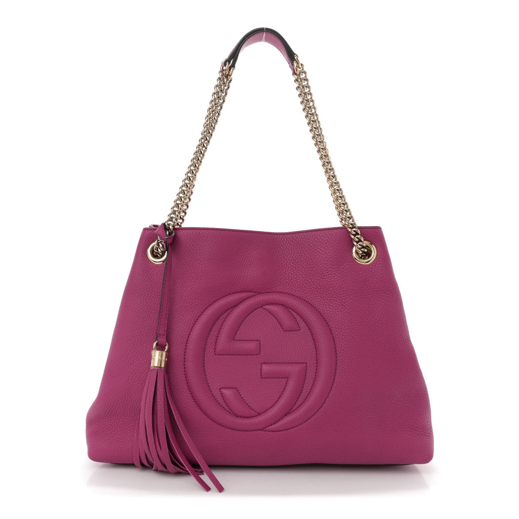 Cellarius Calfskin Medium Soho Chain Shoulder Bag Bright Bouganville