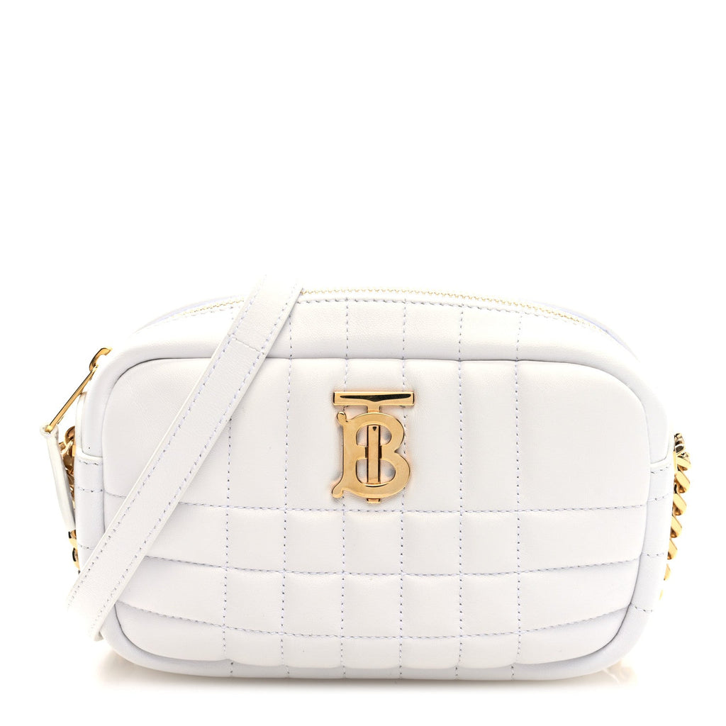 Lambskin Quilted Mini Lola Camera Bag White