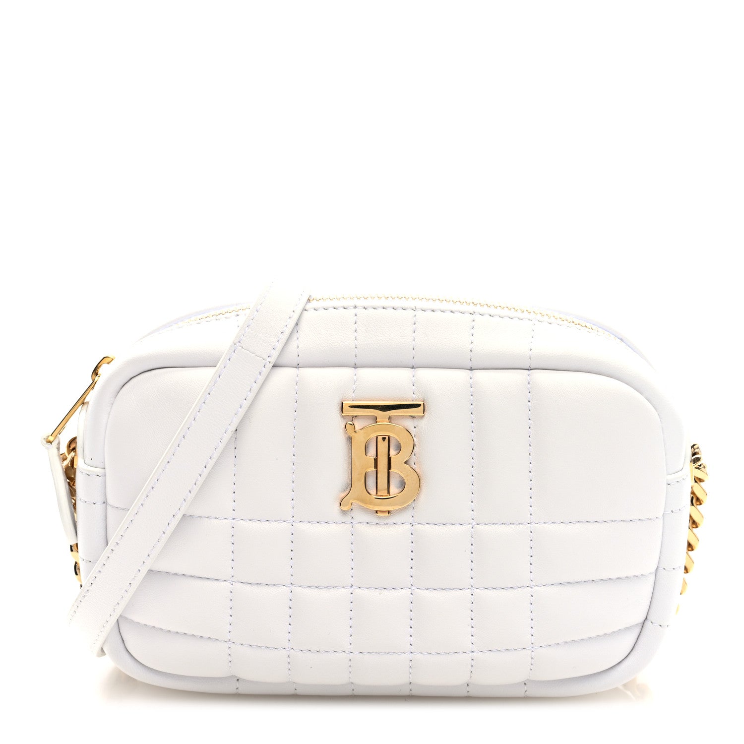Lambskin Quilted Mini Lola Camera Bag White