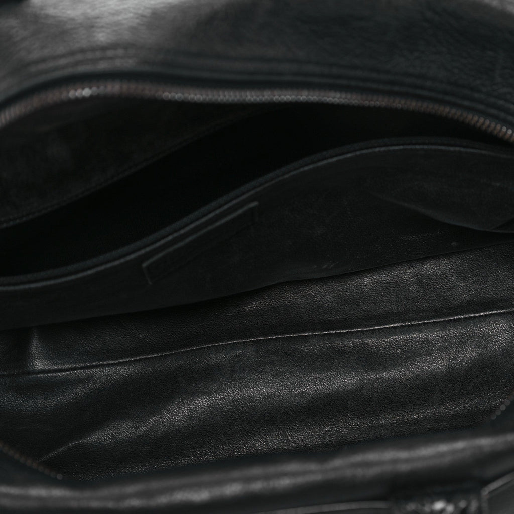 Calfskin Patent Quilted Bowler Black