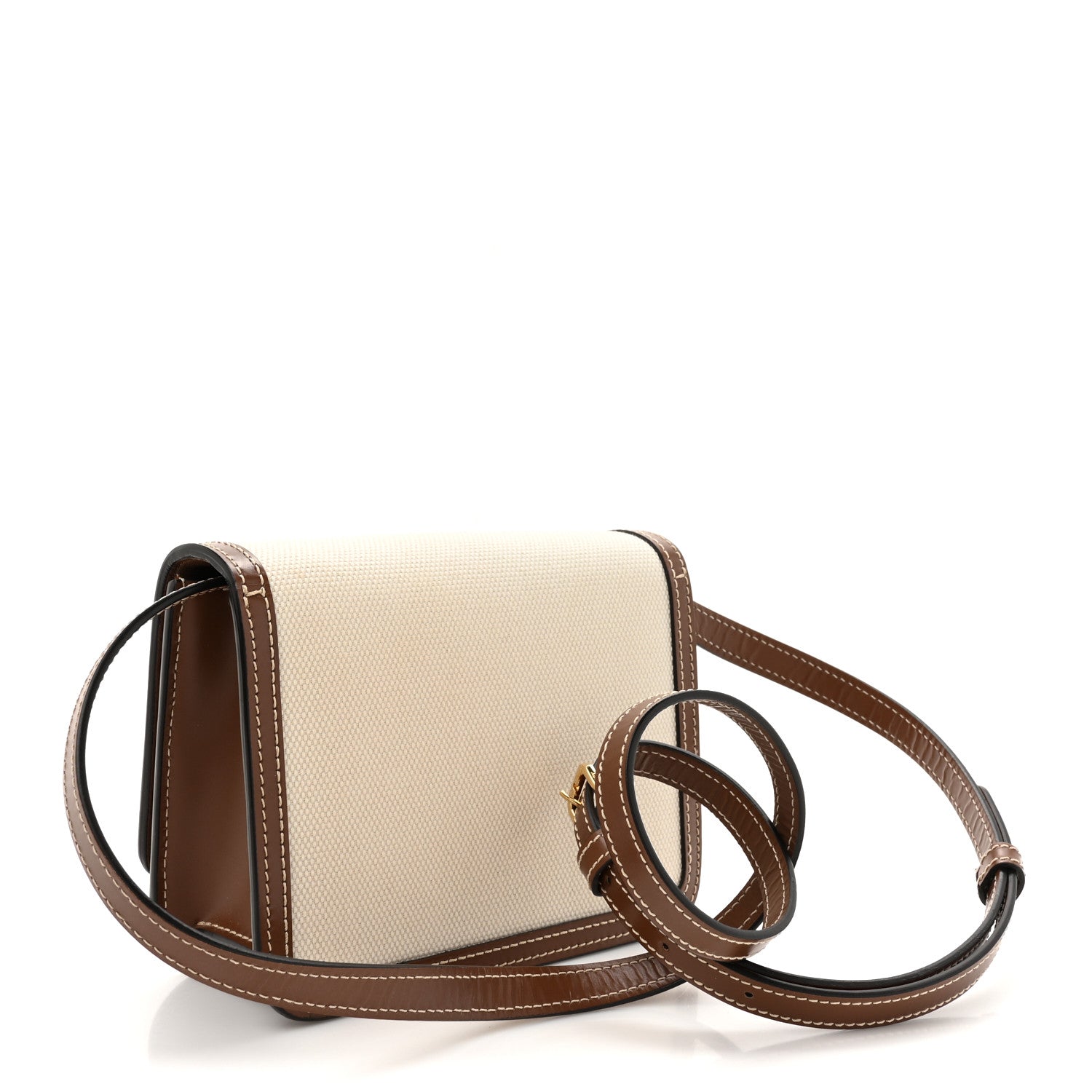Canvas Calfskin Small TB Bag Natural Malt Brown