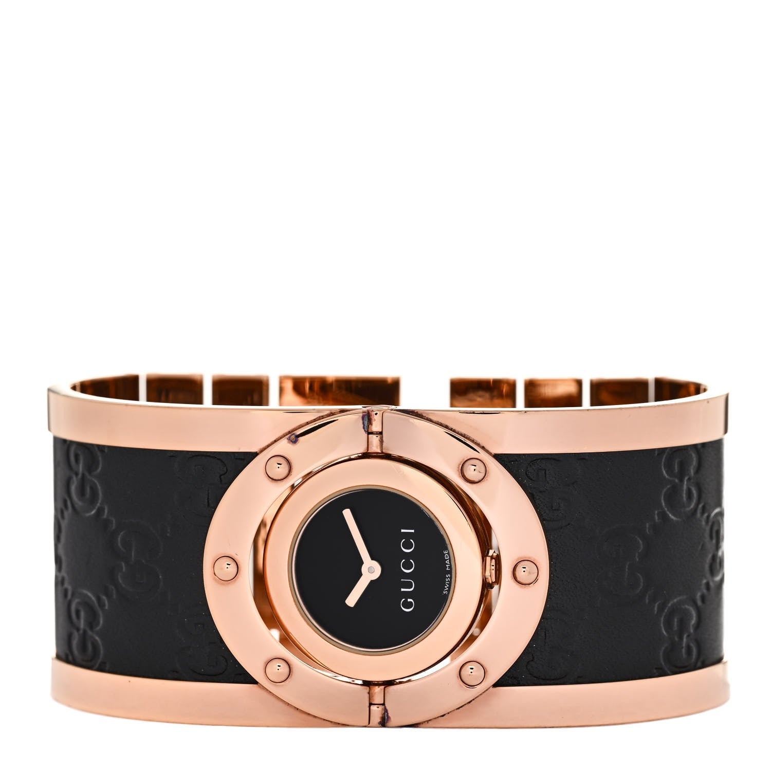 Stainless Steel Calfskin 33mm Twirl Quartz Watch Black