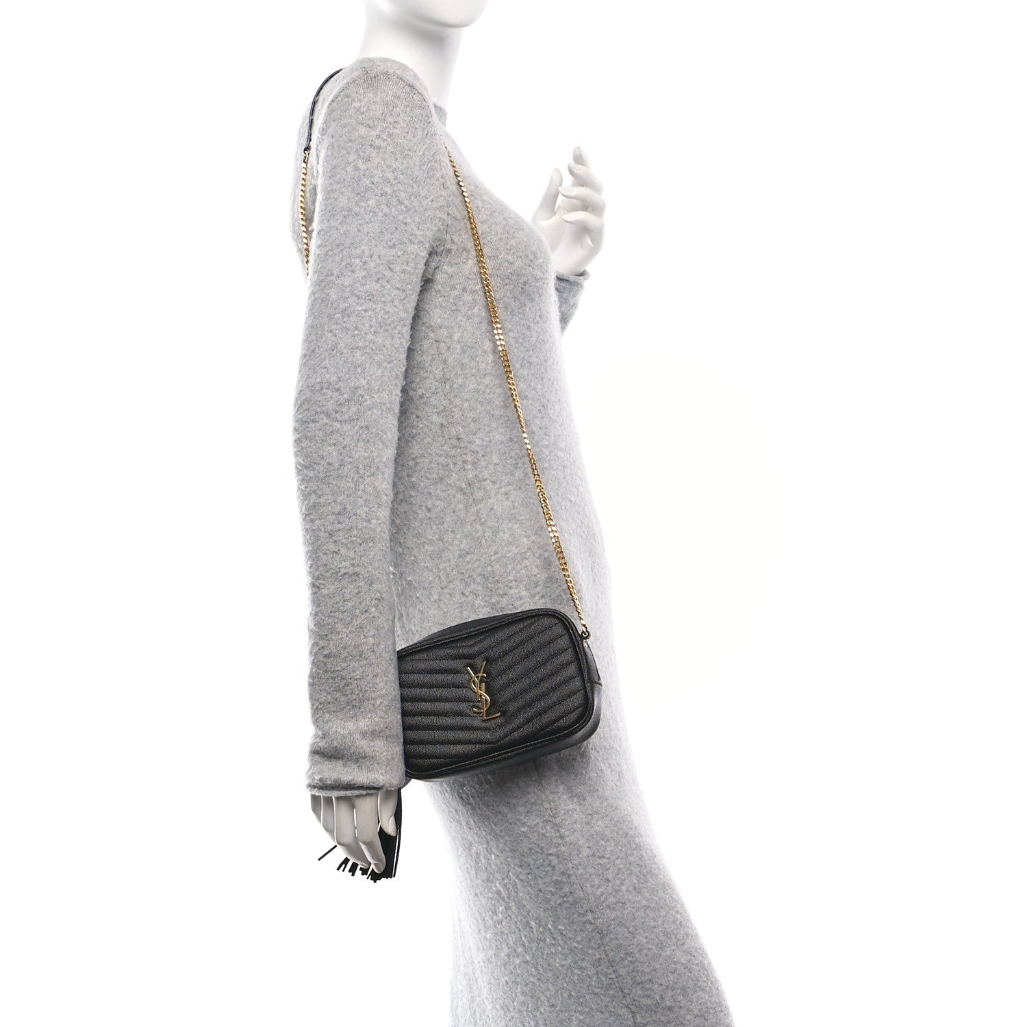 Grain De Poudre Matelasse Monogram Mini Lou Camera Bag Black