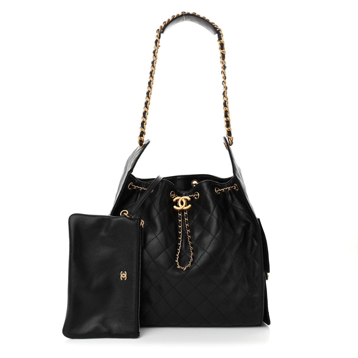 Caviar Quilted Medium Chanel 25 Handbag Black