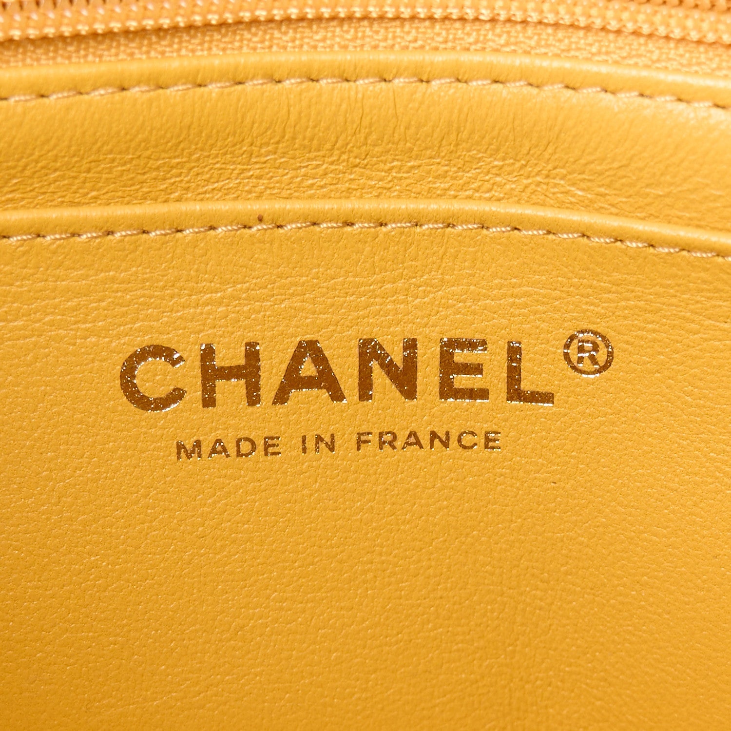 Lambskin Quilted Mini Top Handle Rectangular Flap Yellow