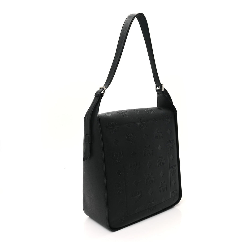 Calfskin Ottomar Monogram Large Aren Flap Hobo Black