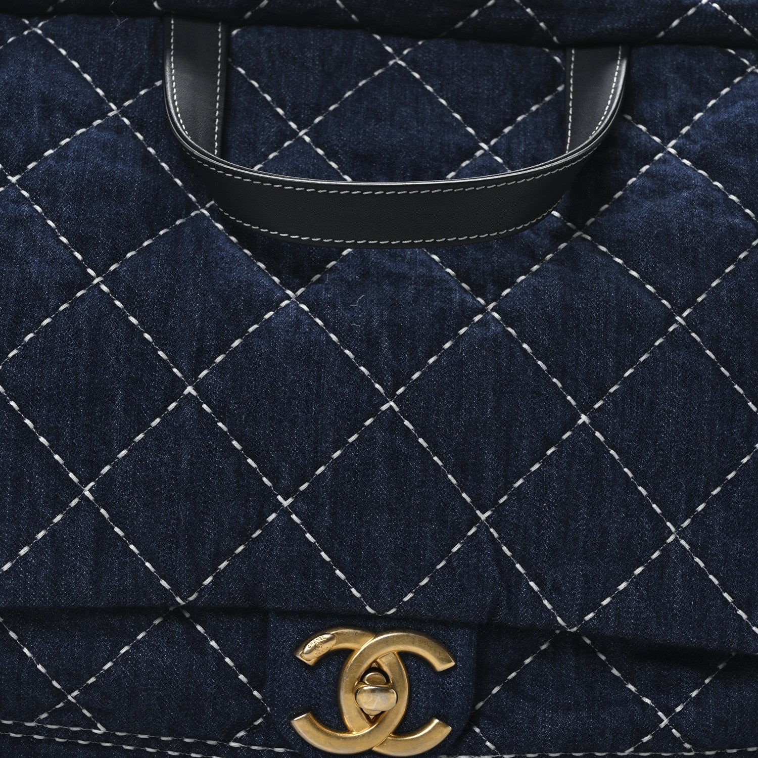 Denim Quilted Large Express Bowling Bag Blue