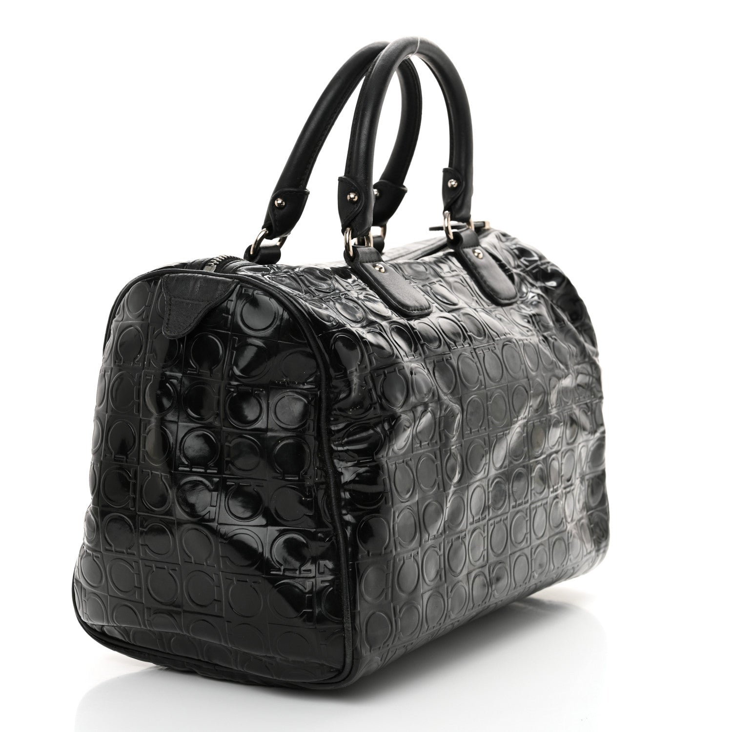 Patent Gancini Embossed  Black
