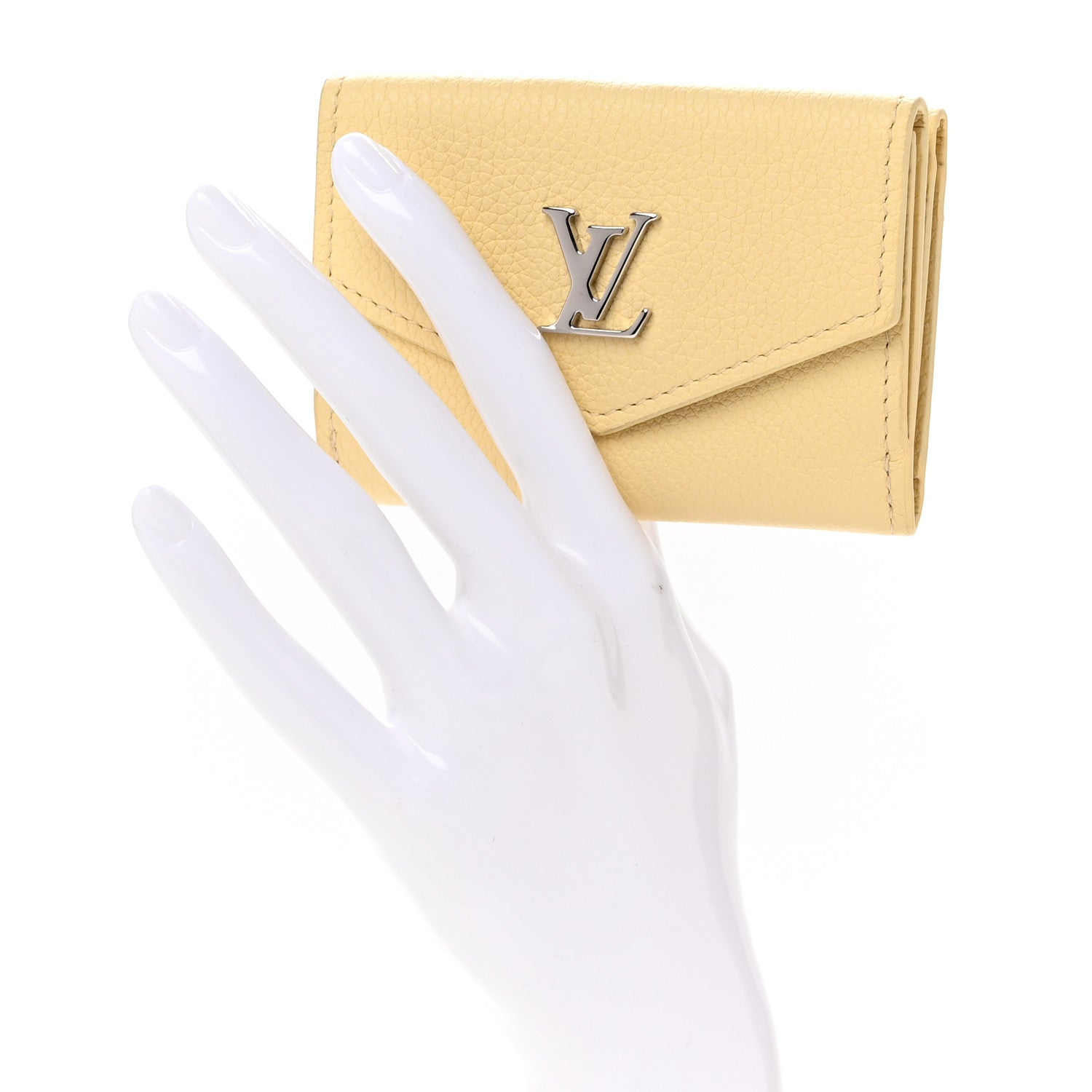 Calfskin Lockmini Wallet Light Yellow