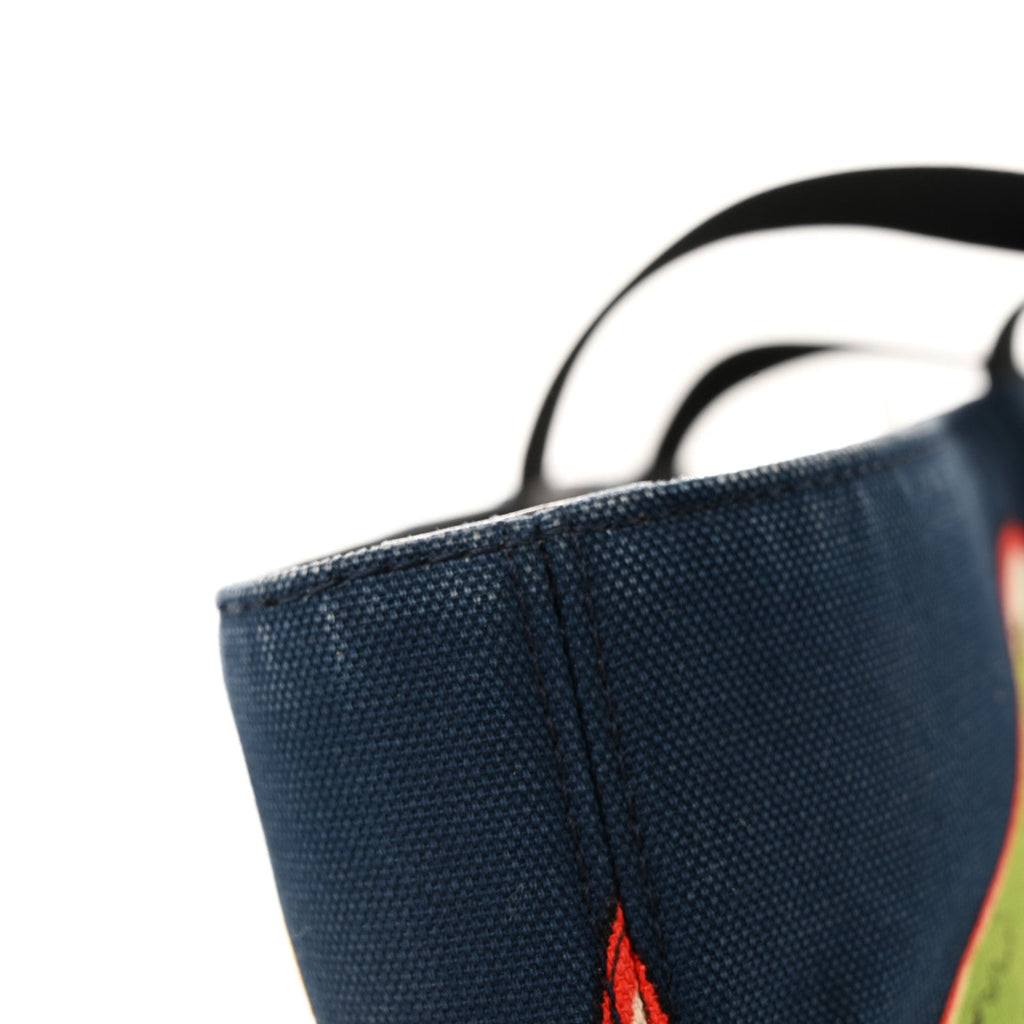 Canvas Coco Hearts Print Tote Blue