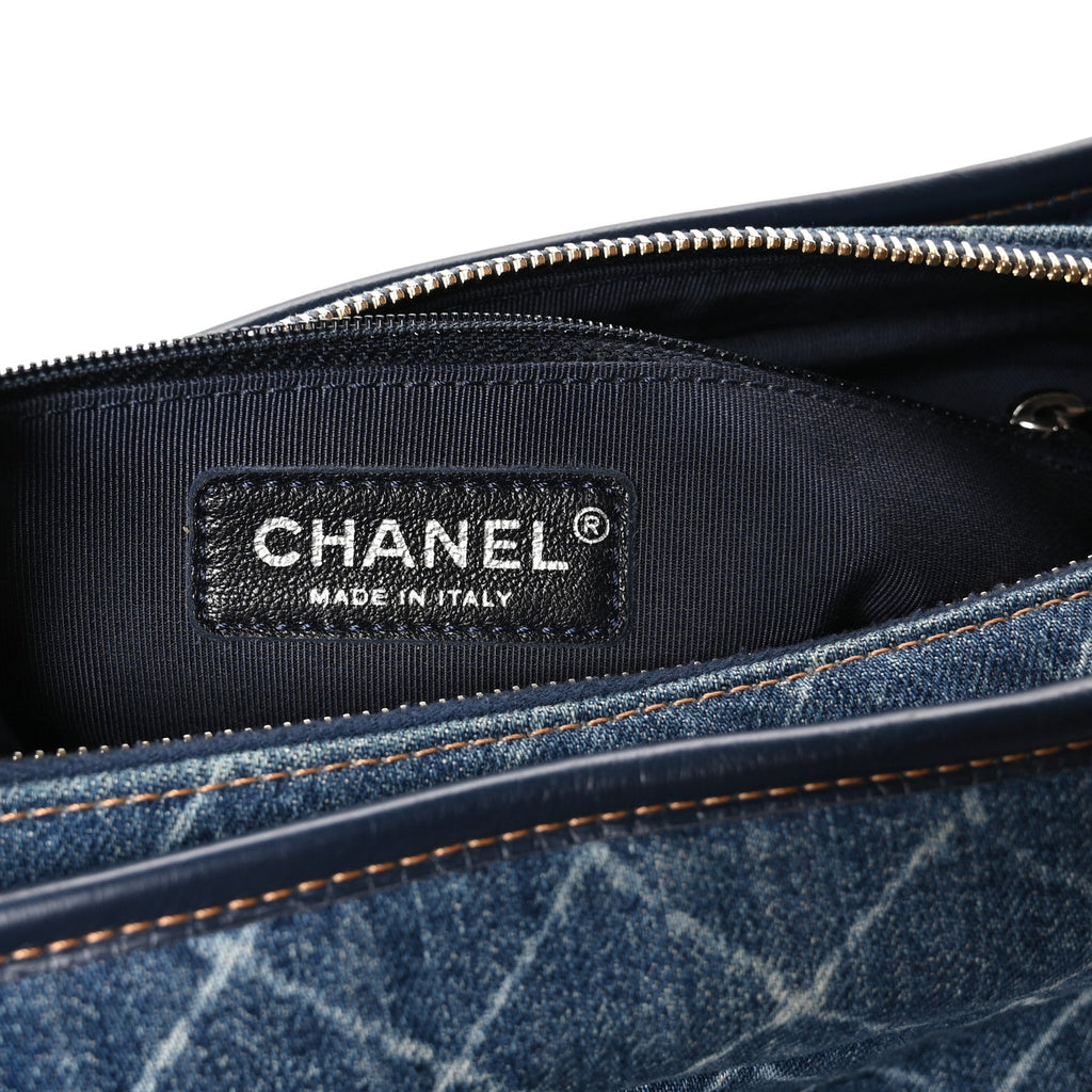 Denim Calfskin Medium Gabrielle Hobo Blue