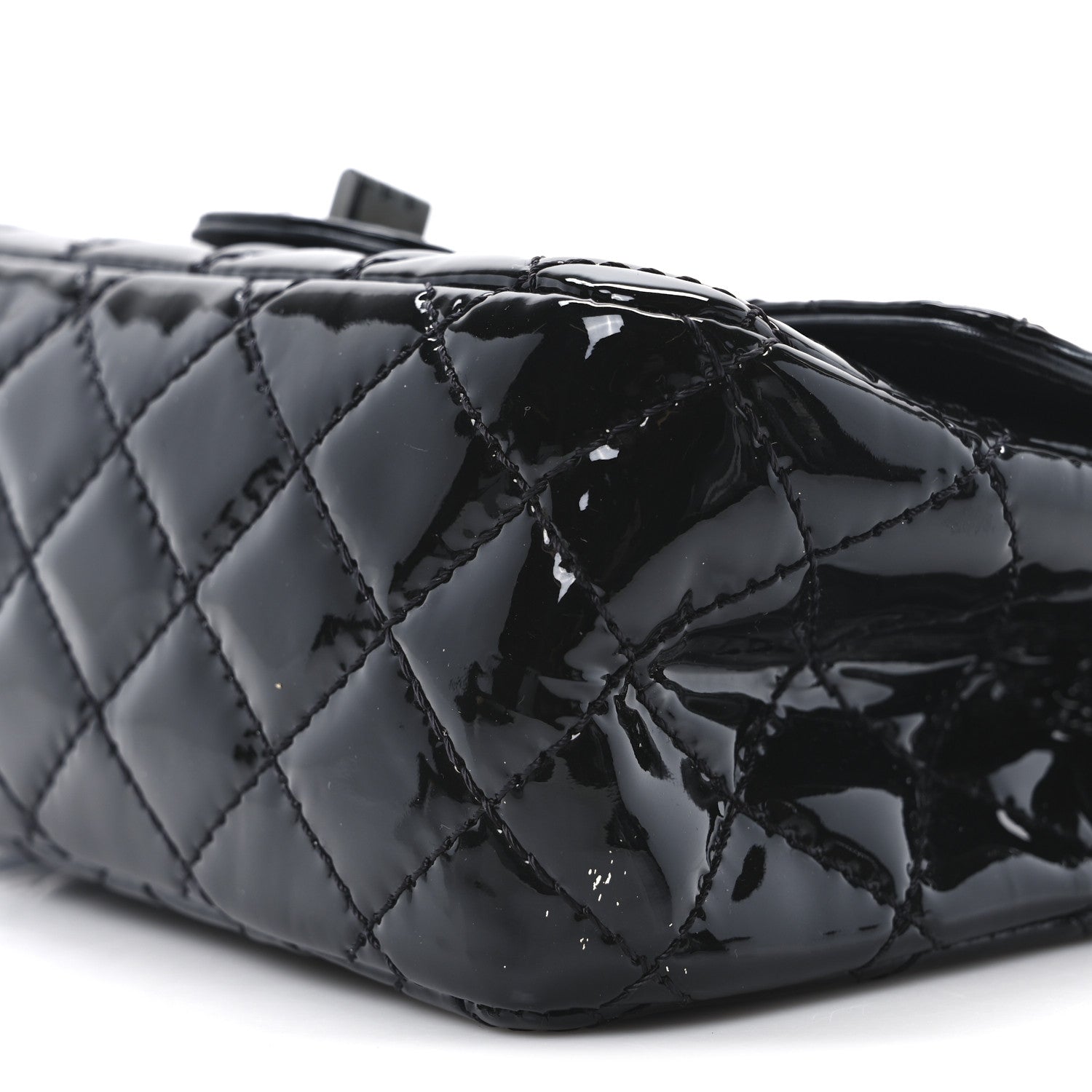 Patent Calfskin Quilted 2.55 Reissue Mini Flap So Black