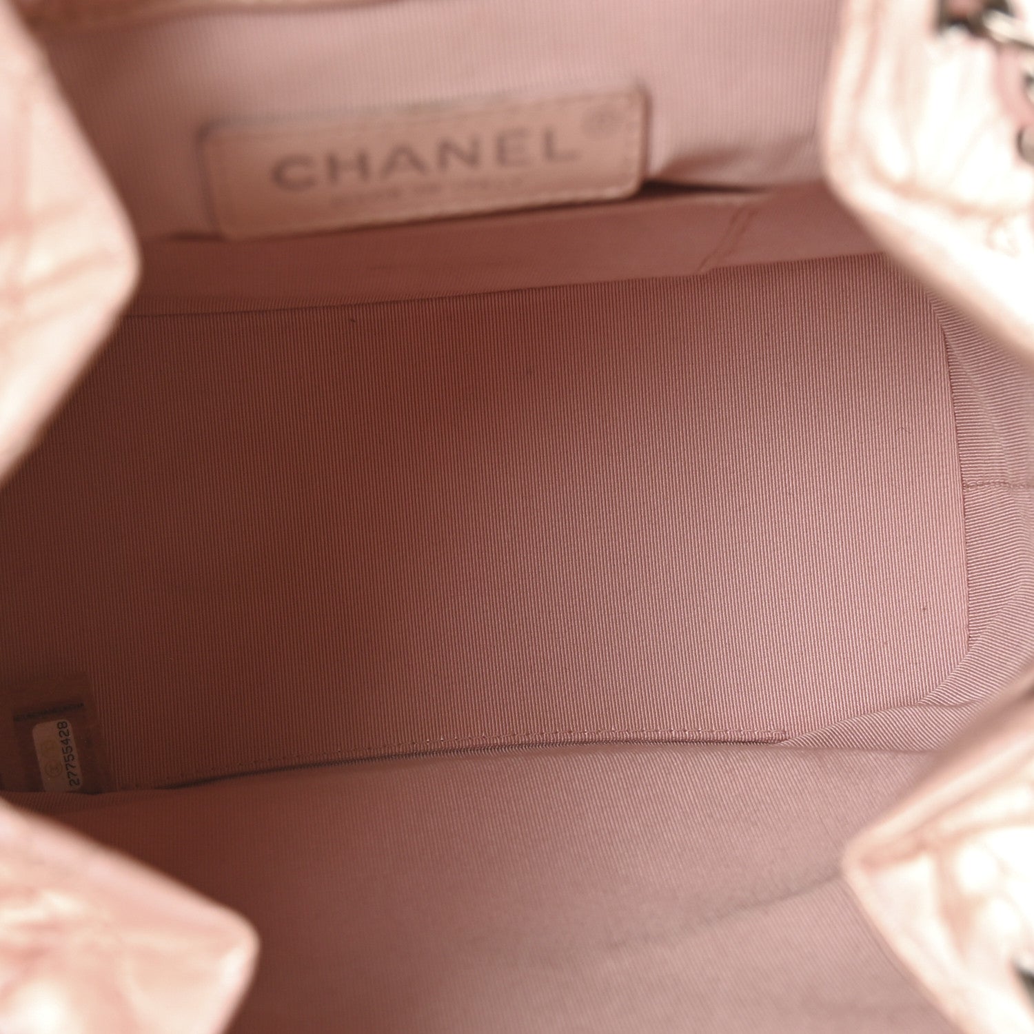 Iridescent Aged Calfskin Quilted Small Gabrielle Backpack Pink