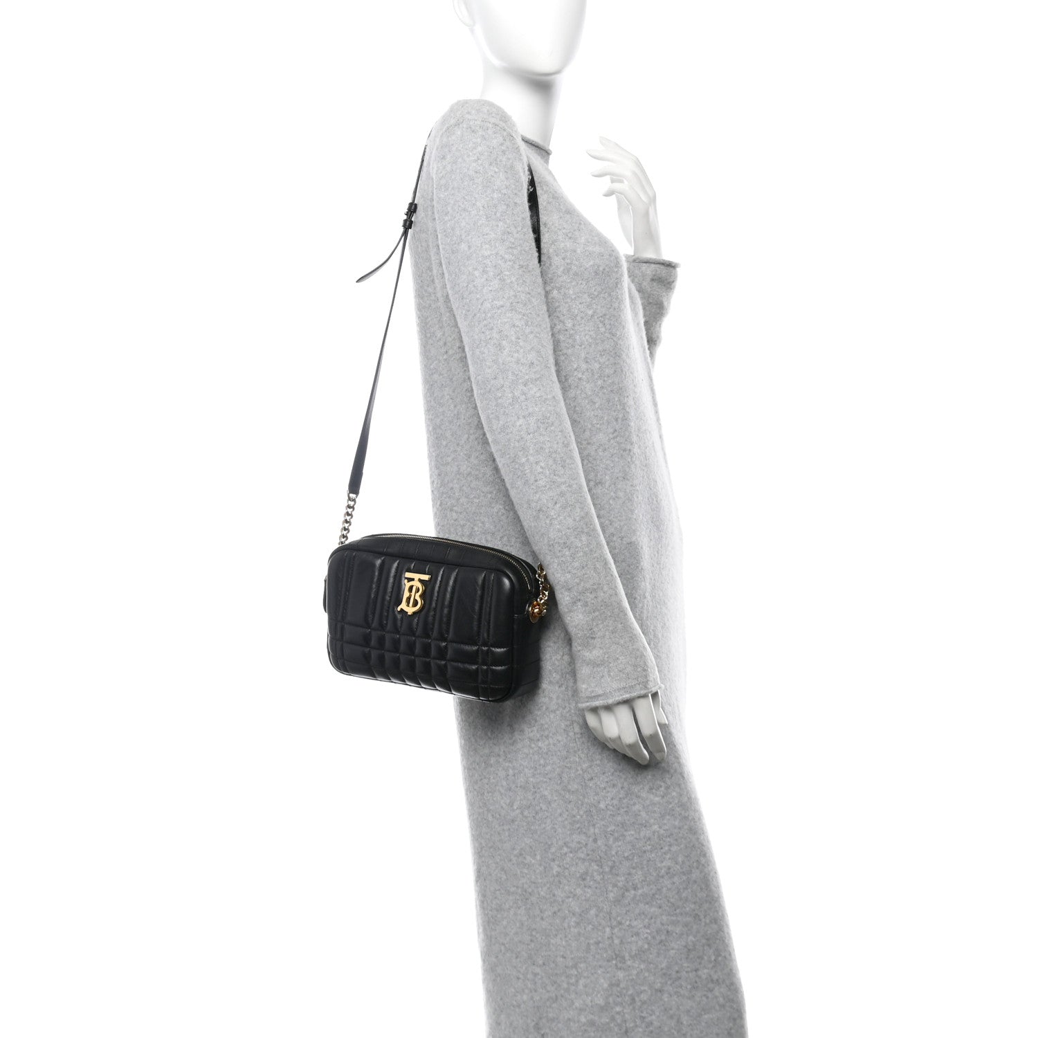 Calfskin Quilted Small Lola Camera Bag Black