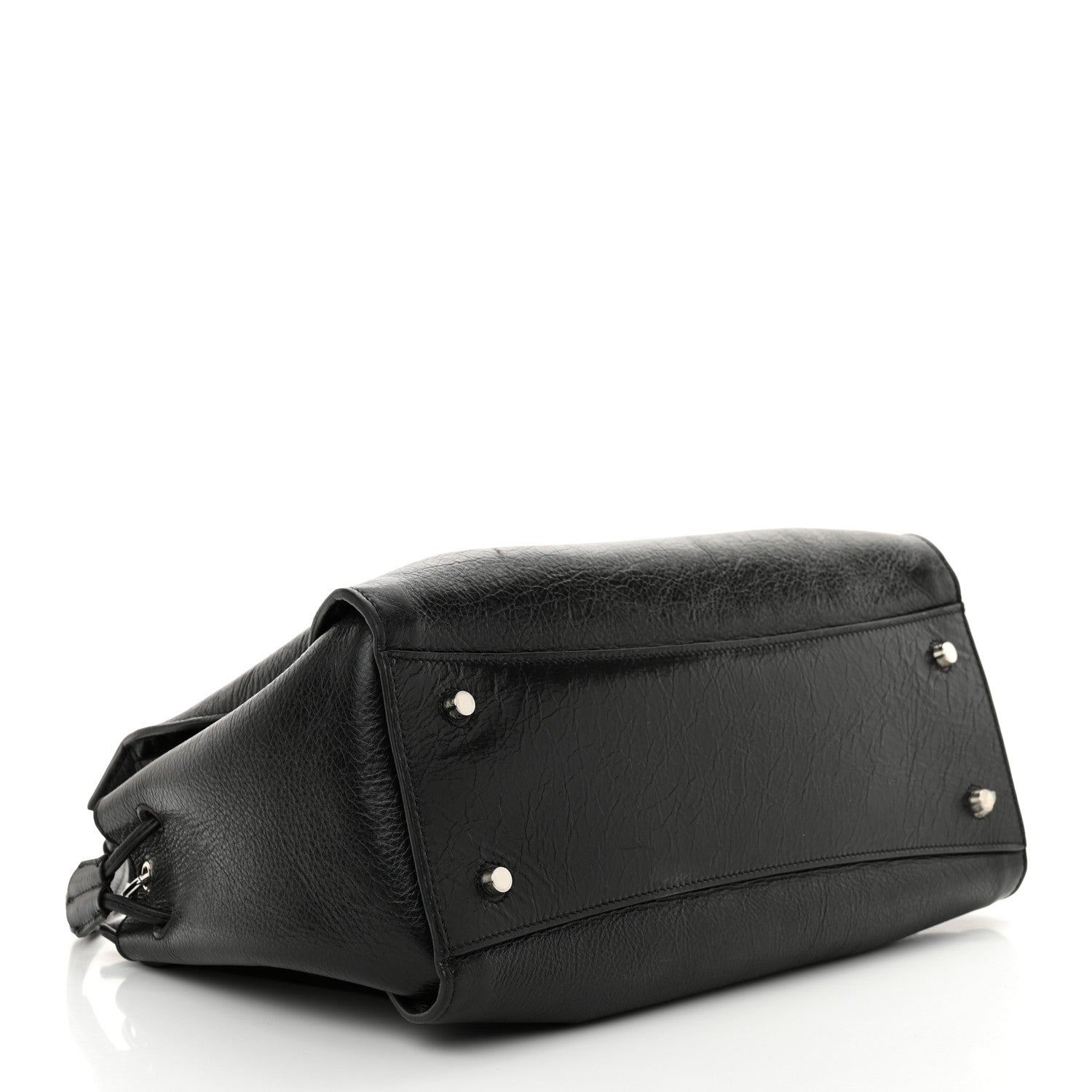 High Shine Calfskin Iris Tote Black