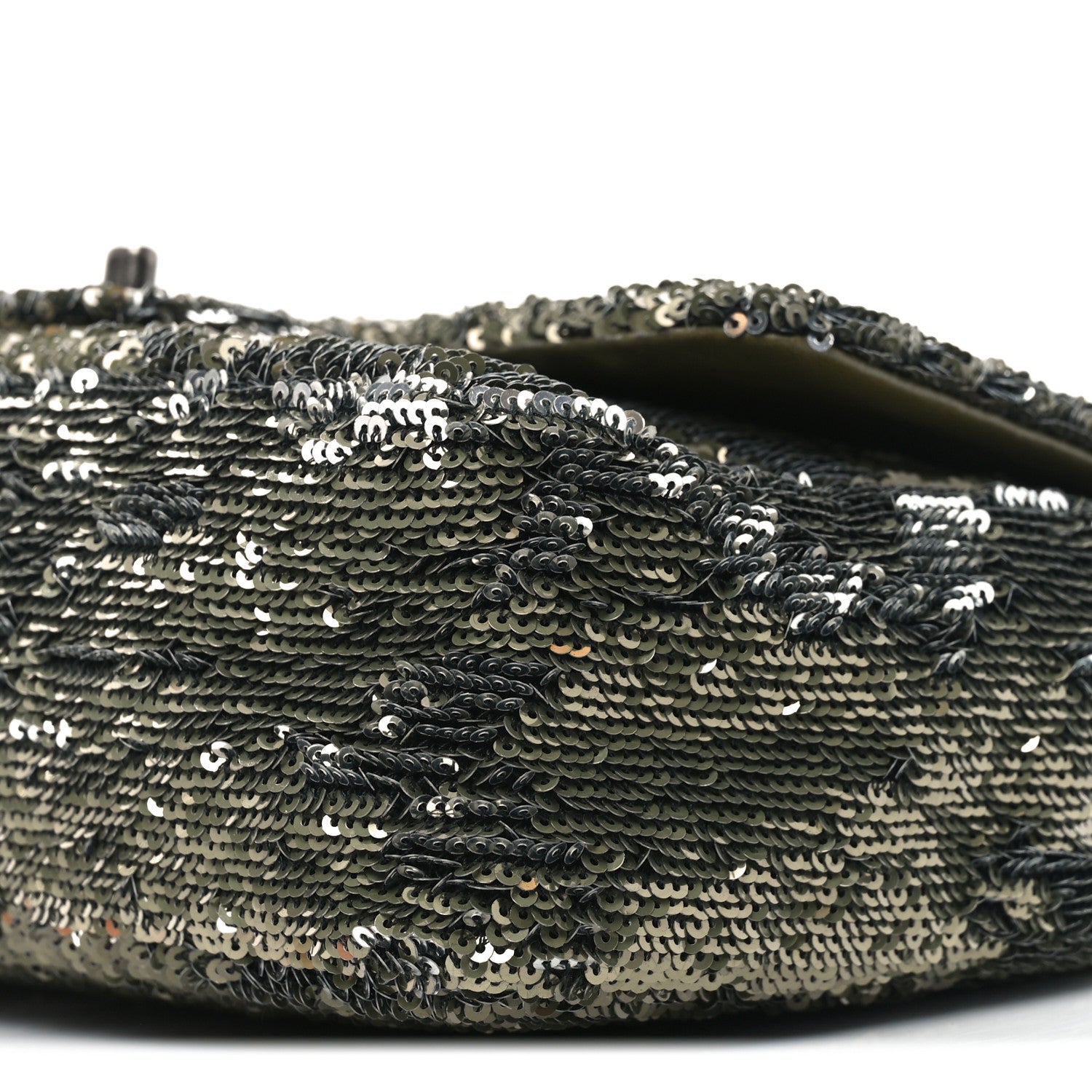 Sequin Coco Cuba Medium Single Flap Khaki
