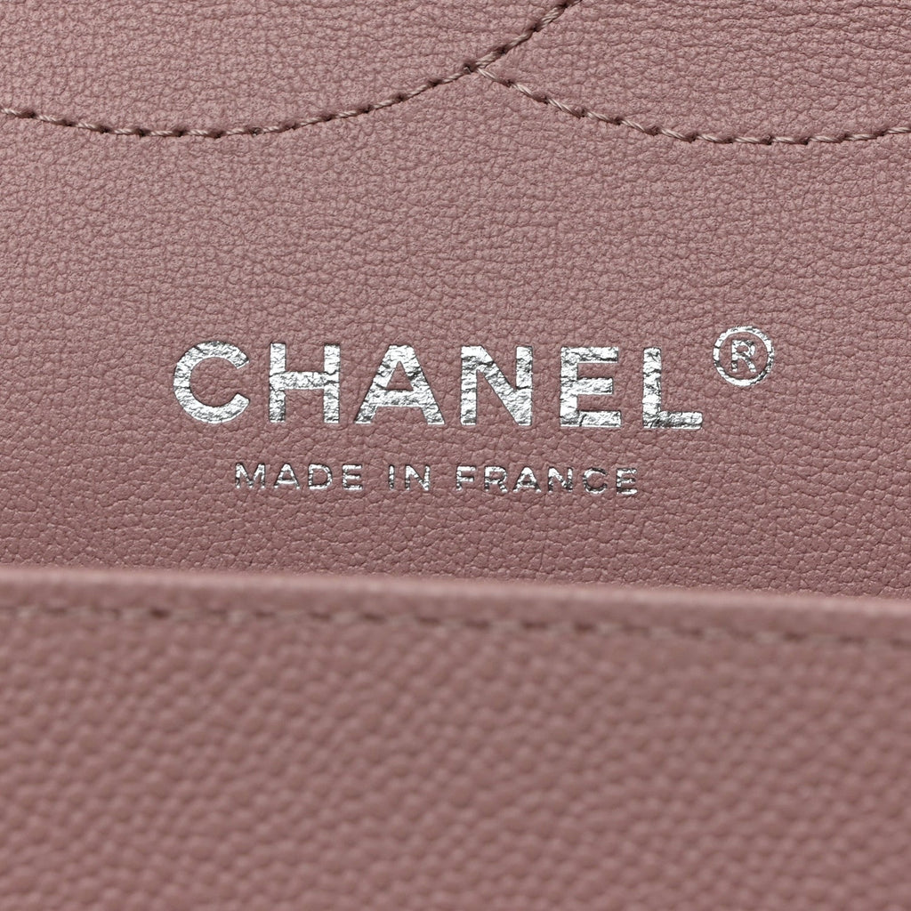 Caviar Quilted Jumbo Double Flap Light Purple