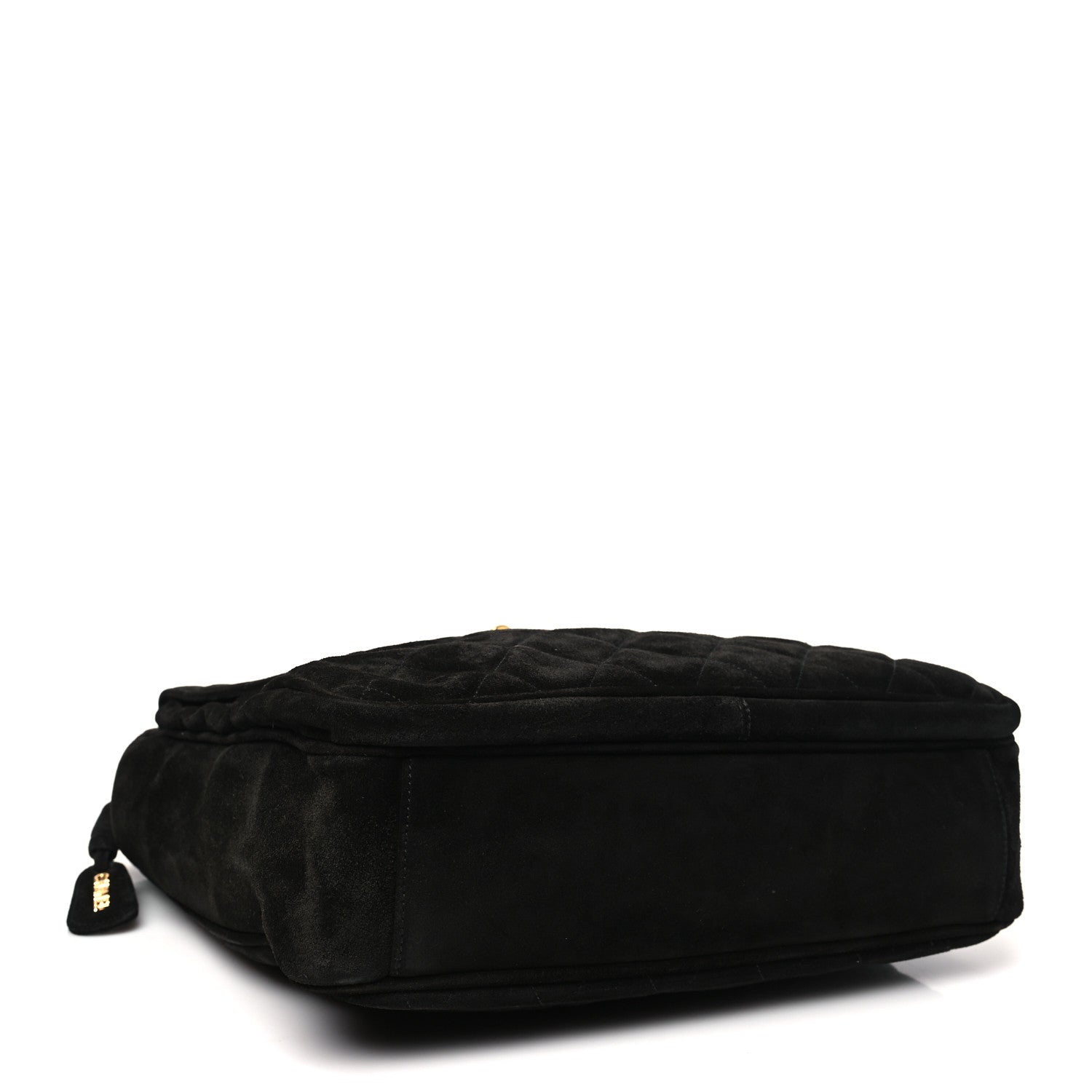 Suede Quilted CC Shopping Tote Black