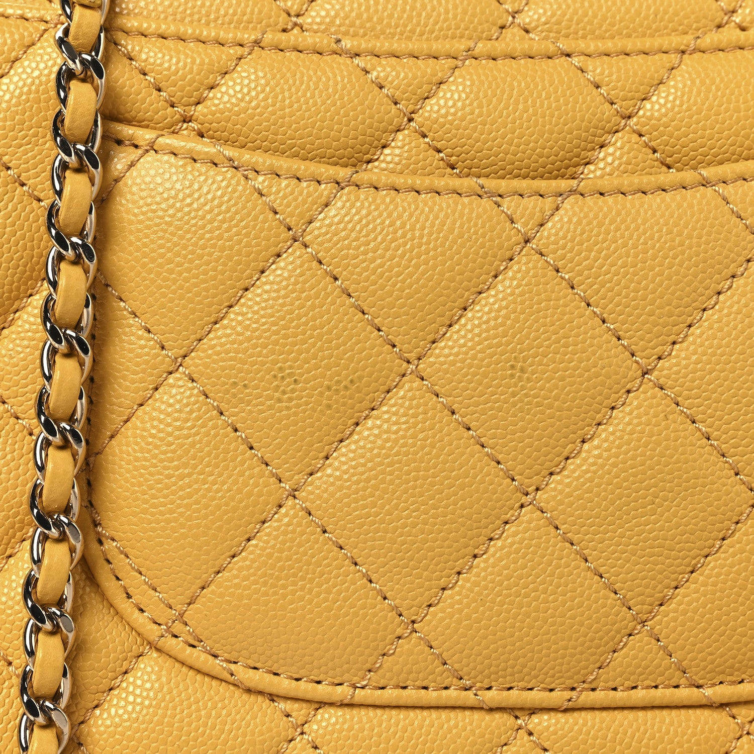 Caviar Lizard Embossed Quilted Mini Coco Handle Flap Yellow