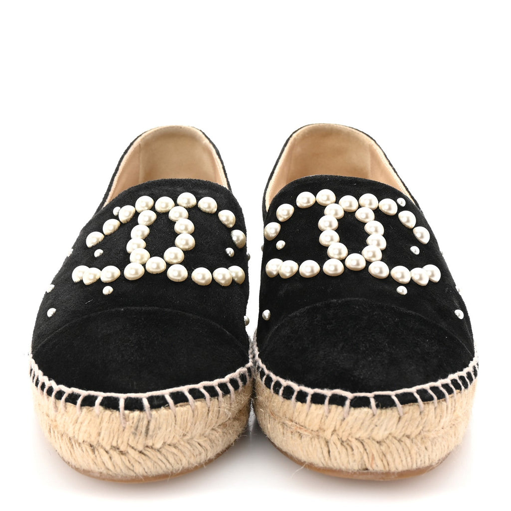 Suede Pearl CC Espadrilles 38 Black