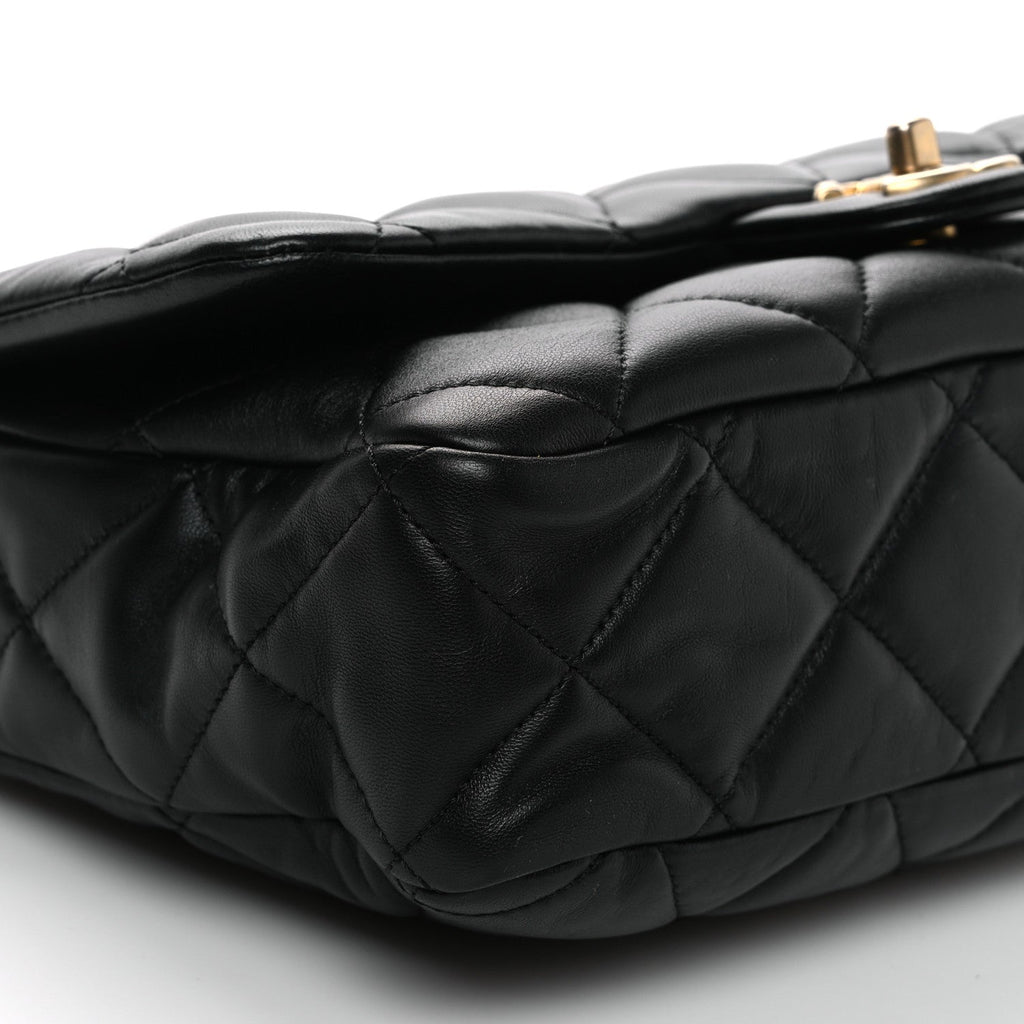 Lambskin Quilted Large Funky Town Flap Black