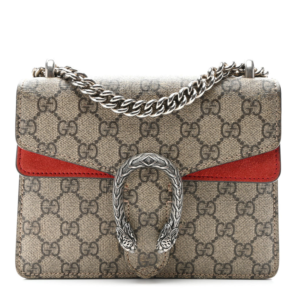 GG Supreme Monogram Mini Dionysus Shoulder Bag Hibiscus Red