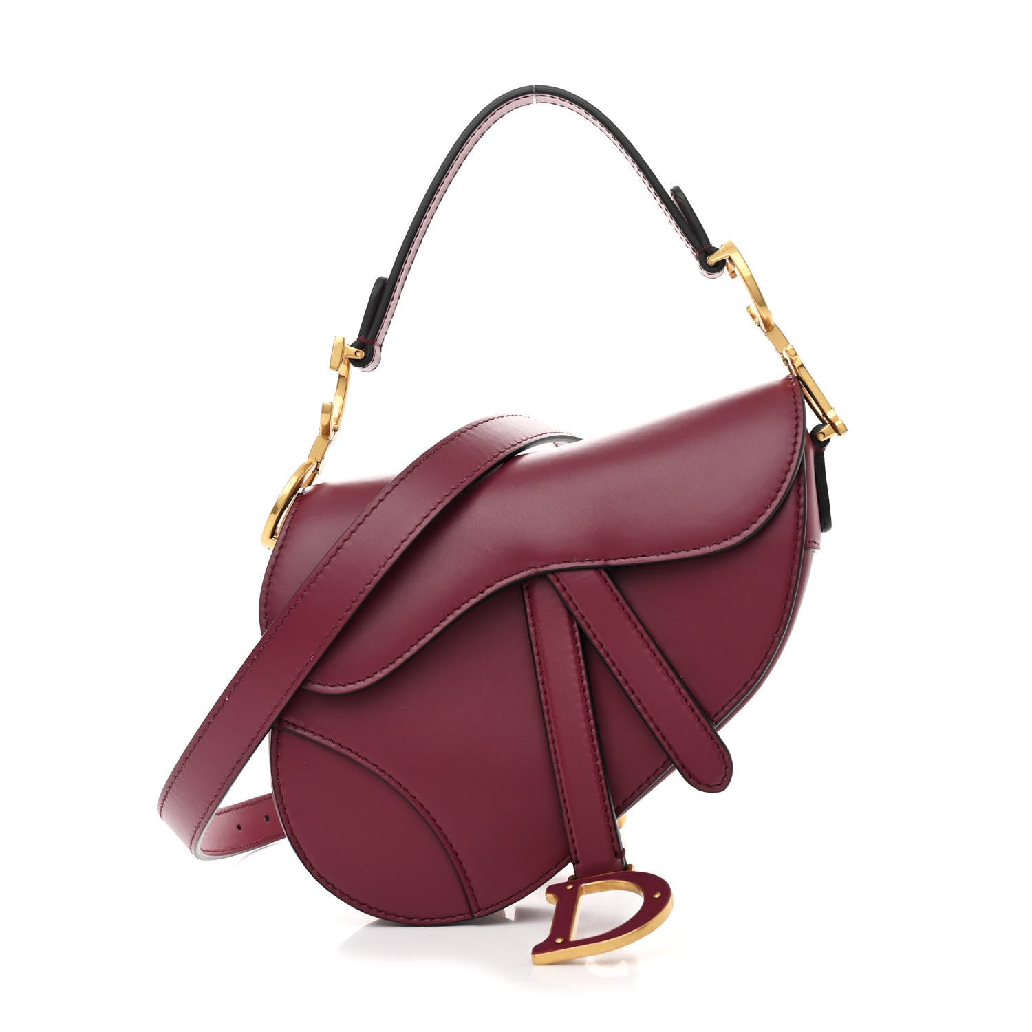 Supple Calfskin Mini Saddle Bag With Strap Purple