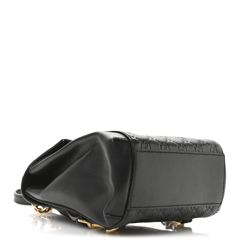 Guccissima Signature Padlock Backpack Black