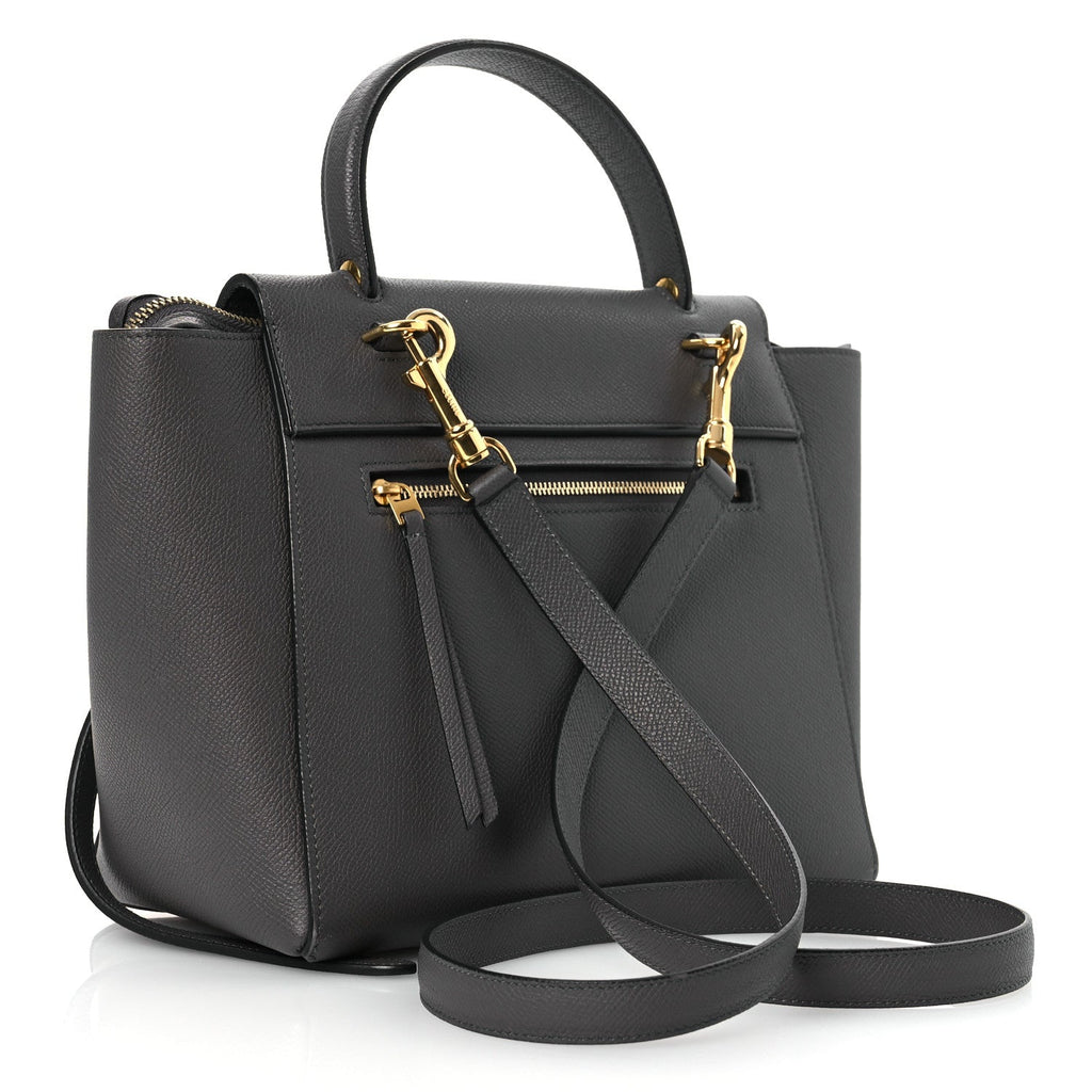 Grained Calfskin Micro Belt Bag Grey