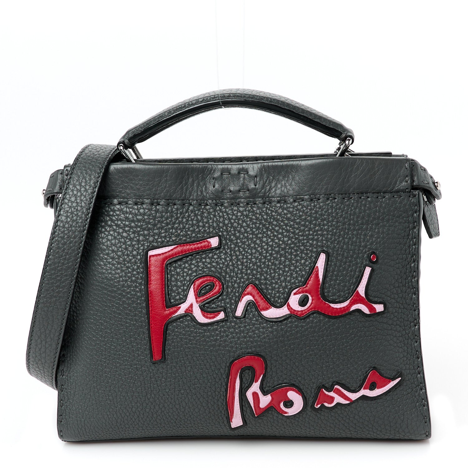 Cuoio Romano Selleria Mini Peekaboo Iconic Fit Satchel Asfalto Multicolor