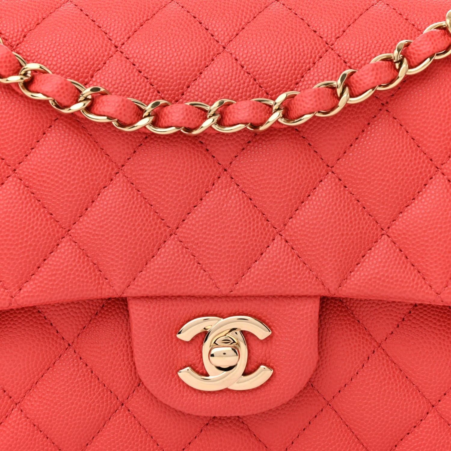 Caviar Quilted Medium Double Flap Dark Pink