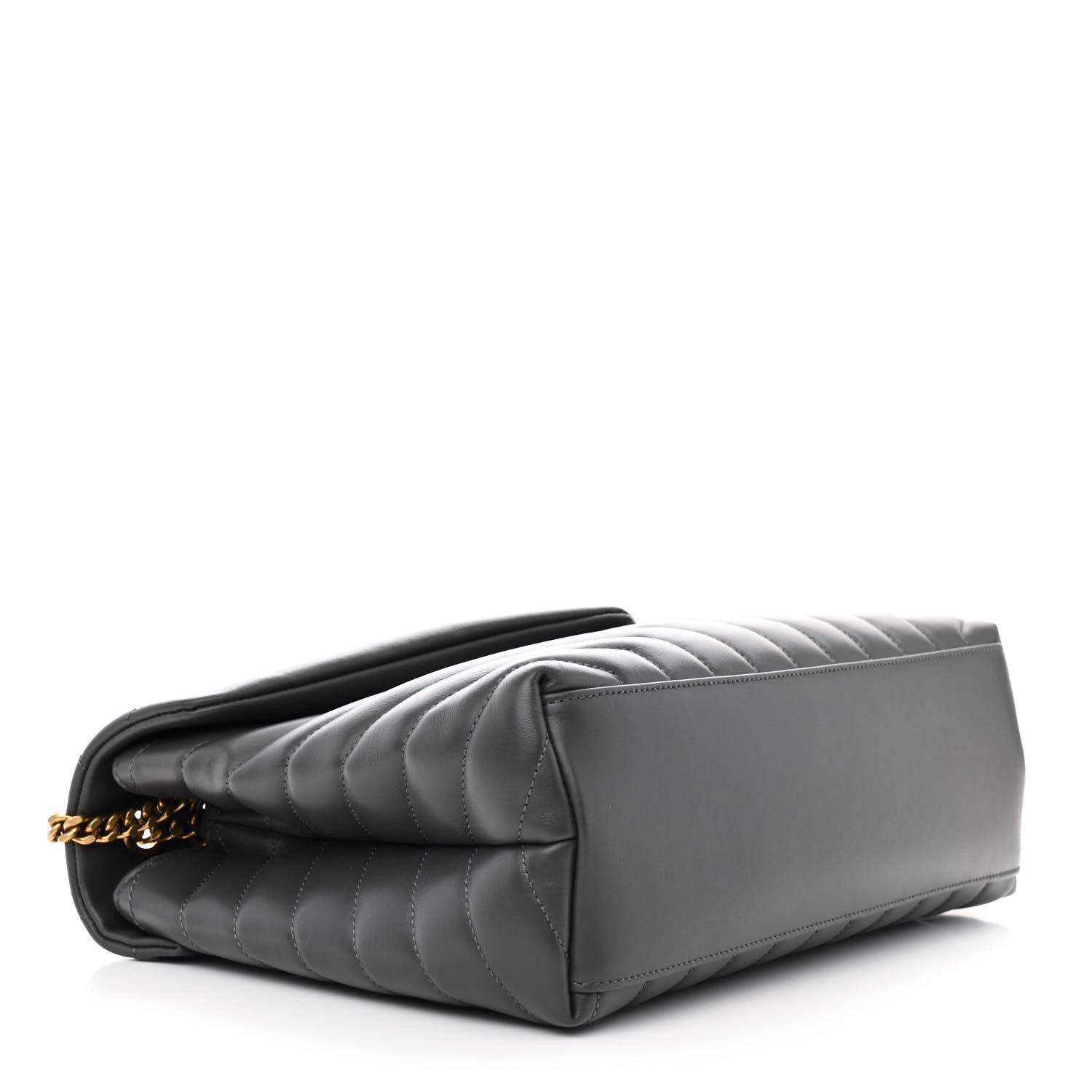 Calfskin Y Quilted Monogram Medium Loulou Chain Satchel Pebble