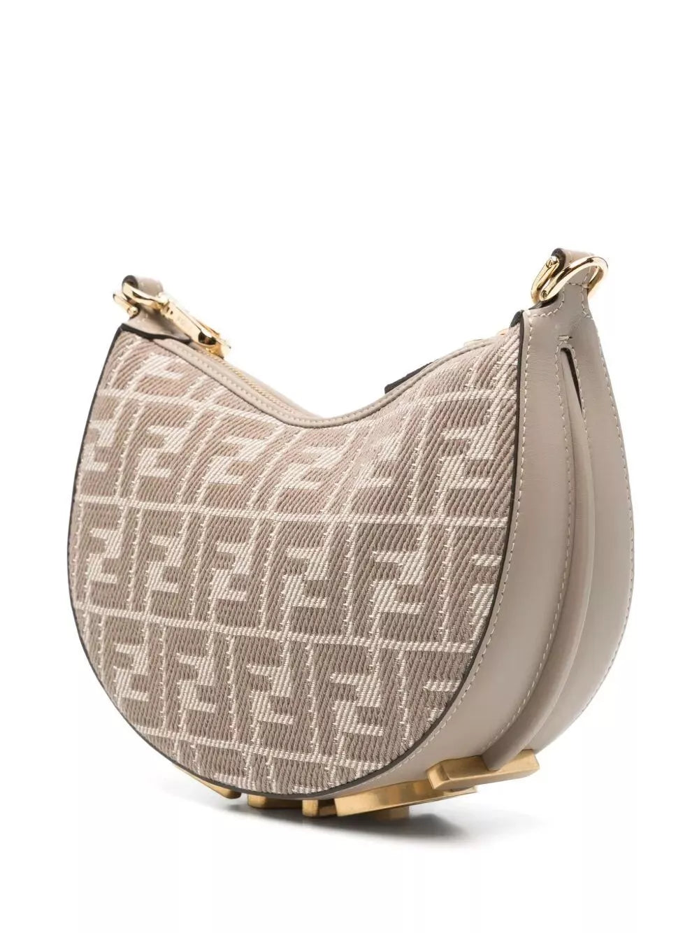 denim-effect ff jacquard fendigraphy mini bag