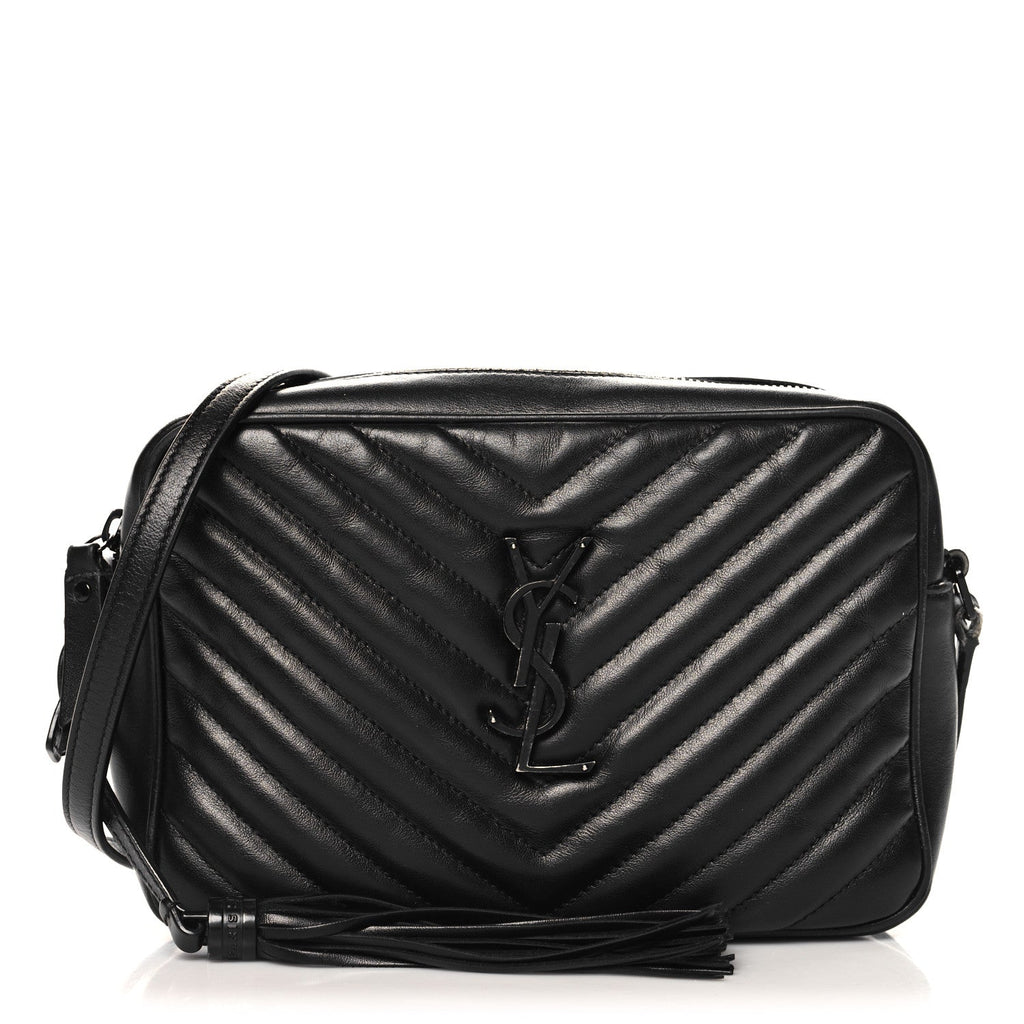 Calfskin Matelasse Monogram Monochrome Lou Camera Bag Black