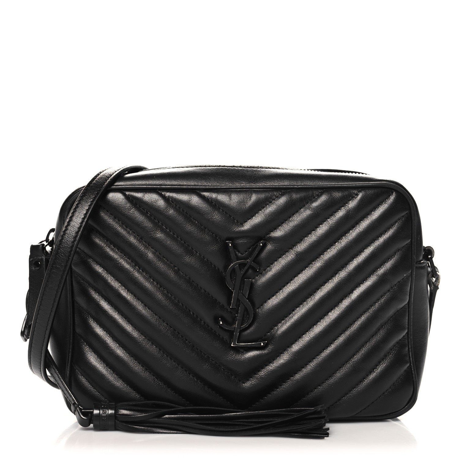 Calfskin Matelasse Monogram Monochrome Lou Camera Bag Black