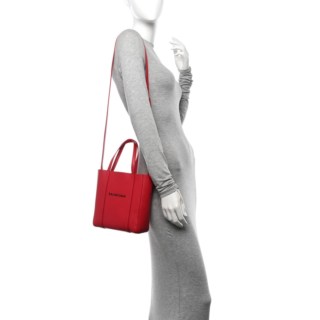 Smooth Calfskin Logo XXS Everyday Tote Vivid Red Black